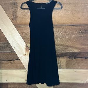 Acemi Flowy Zip up Black A-Line Dress - Women's Size Medium (Rayon/Spandex)